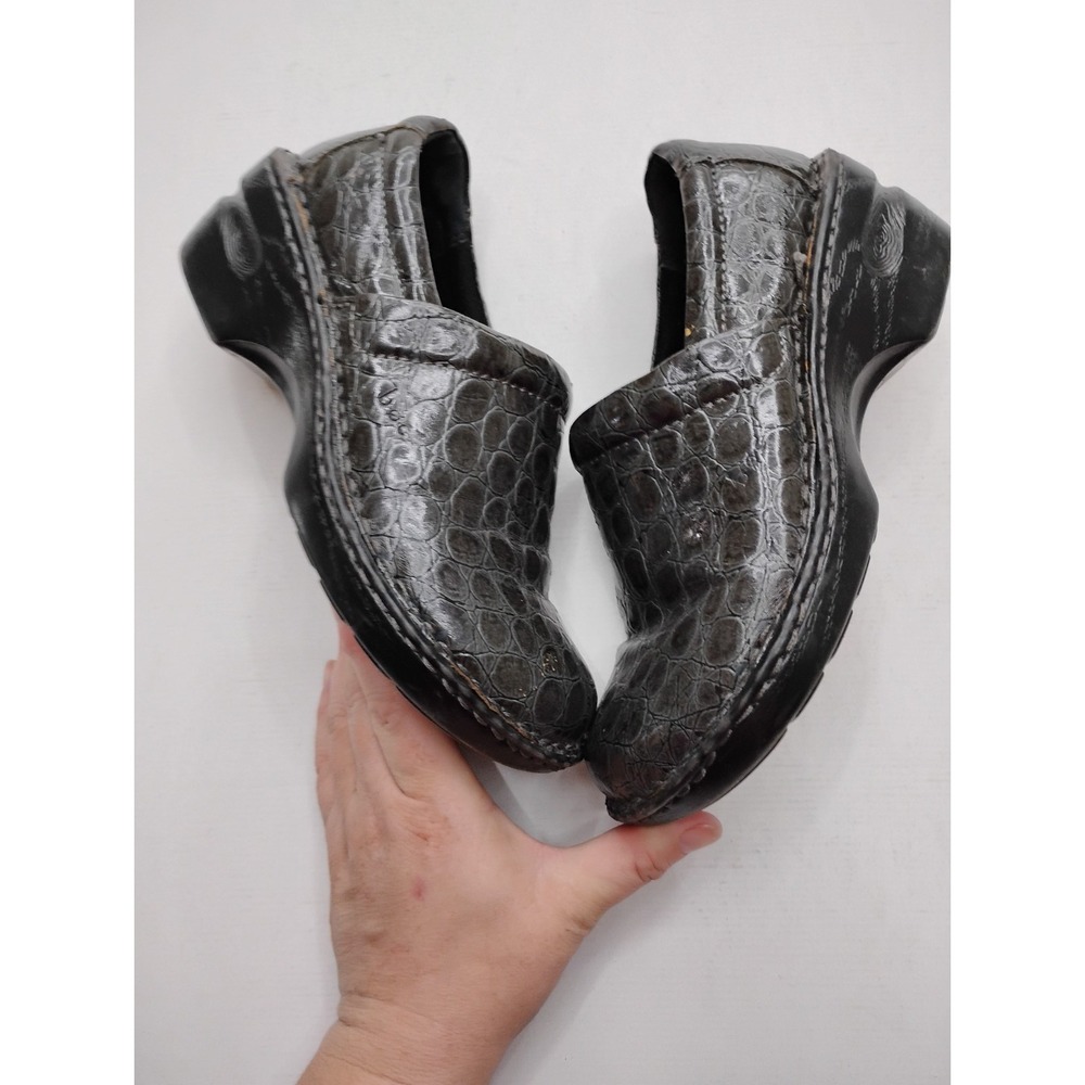 B.O.C Gray Closed Clog 6.5 Professional Shoe Slip On Comfort Croc Embossed EU37 - Picture 5 of 12